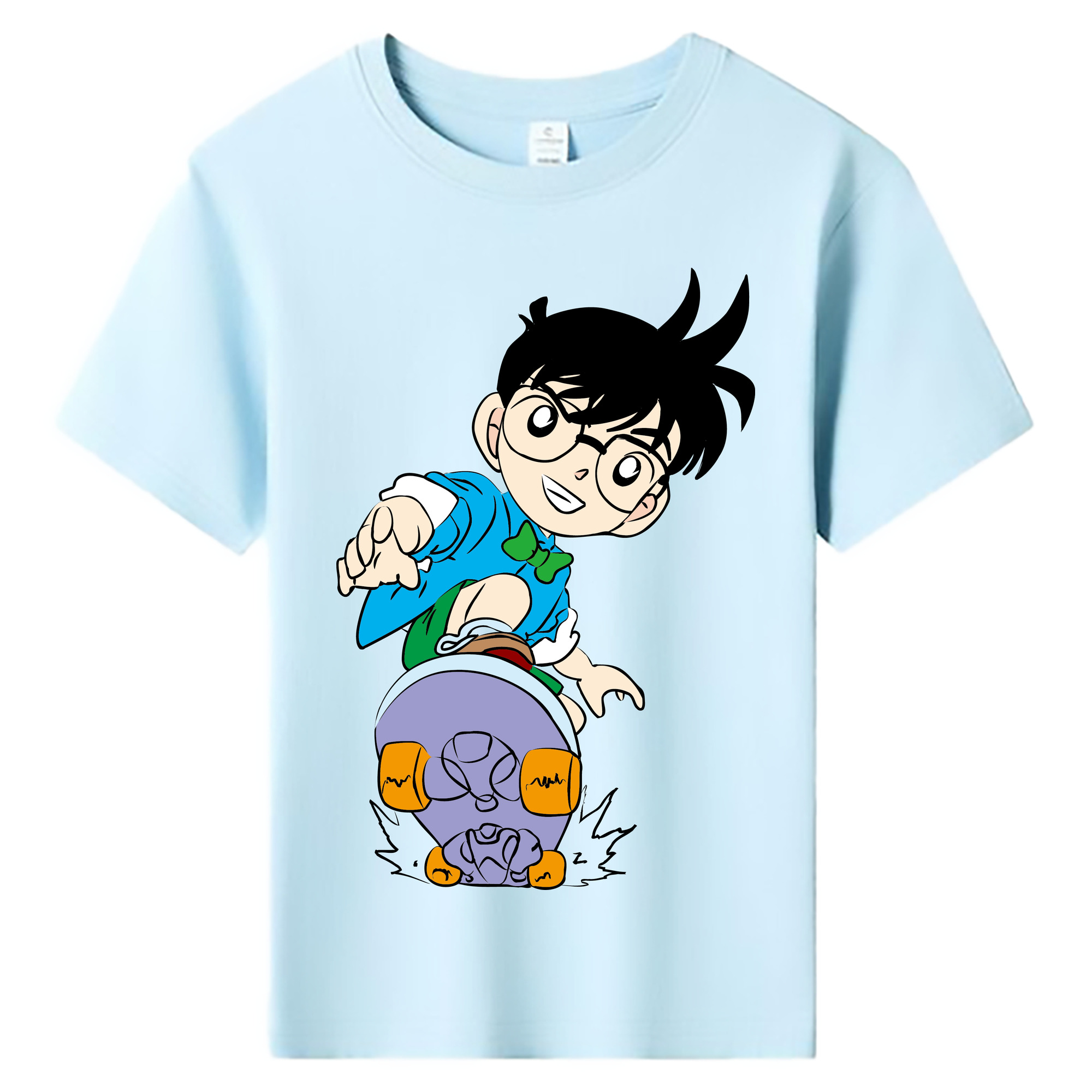 （画像用） 名探偵コナン 江戸川 コナン Detective Conan Conan Edogawa 綿100％キッズTシャツ（フロントプリント）
